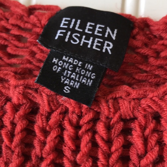 Eileen Fisher knit sweater top orange red - Picture 4 of 6